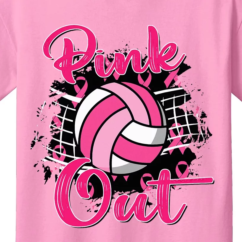 Out Breast Cancer Awareness Volleyball Kids T-Shirt