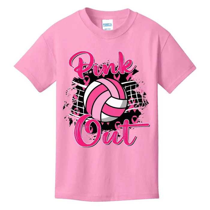 Out Breast Cancer Awareness Volleyball Kids T-Shirt