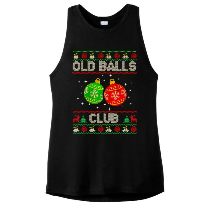 Old Ball Club Xmas Balls Ugly Christmas Sweater For Great Gift Ladies Tri-Blend Wicking Tank