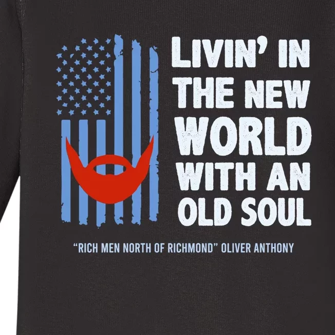 Oliver Blue Collar Anthony Rich Men North Of Richmond Flag Trendy Design Baby Long Sleeve Bodysuit