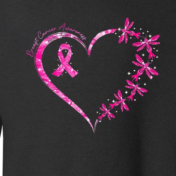 October Breast Cancer Awareness Dragonfly Toddler Sweatshirt