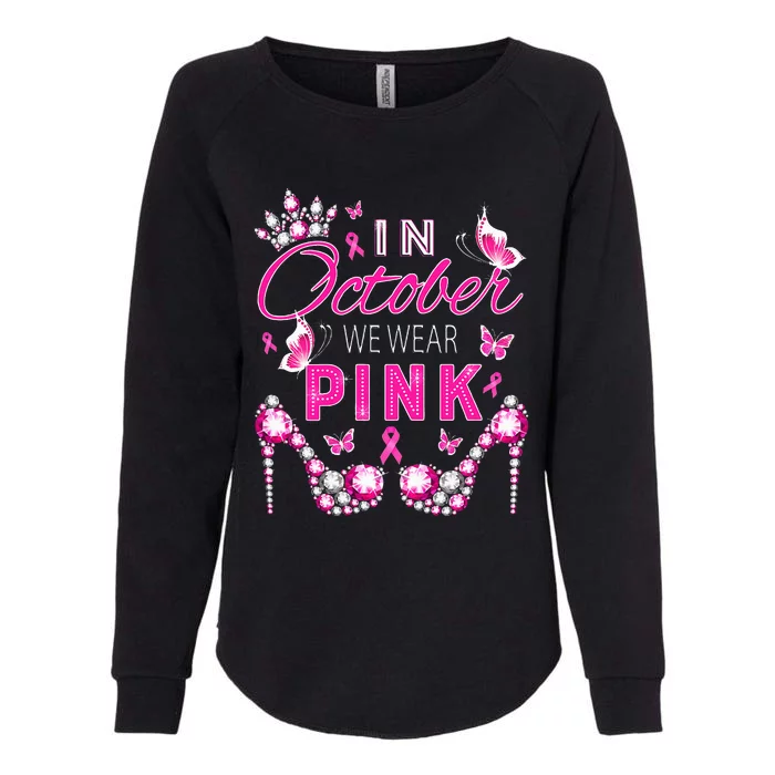 October Breast Cancer Awareness Ribbon Support Womens California Wash Sweatshirt