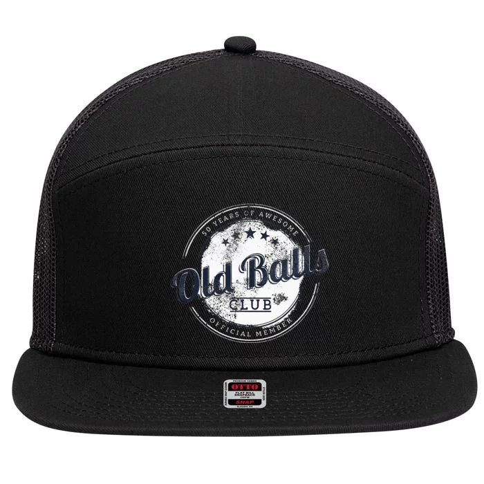 Old Balls Club 7 Panel Mesh Trucker Snapback Hat