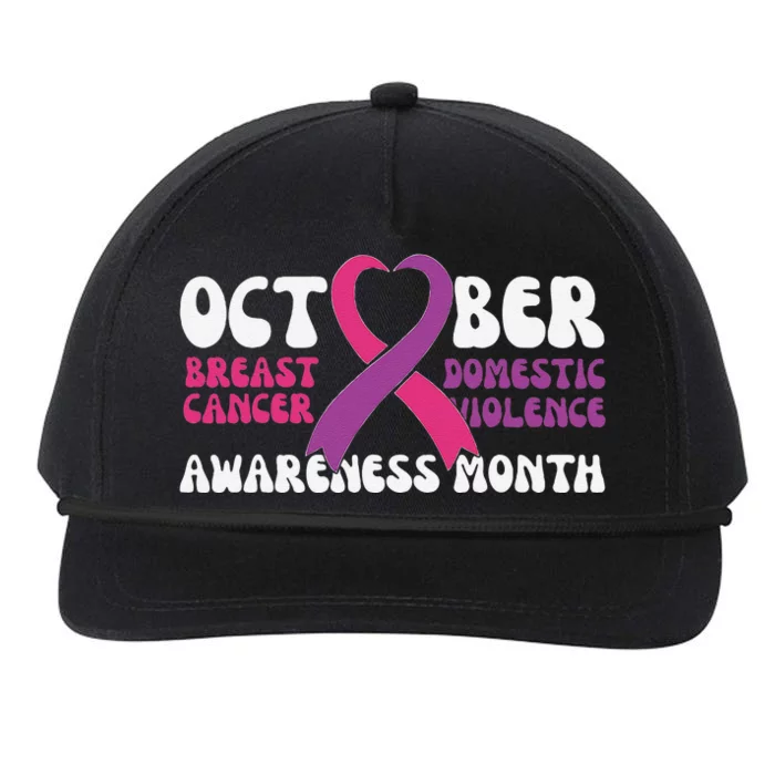 October Breast Cancer And Domestic Violence Awareness Month Snapback Five-Panel Rope Hat