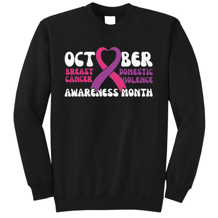 October Breast Cancer And Domestic Violence Awareness Month Tall Sweatshirt