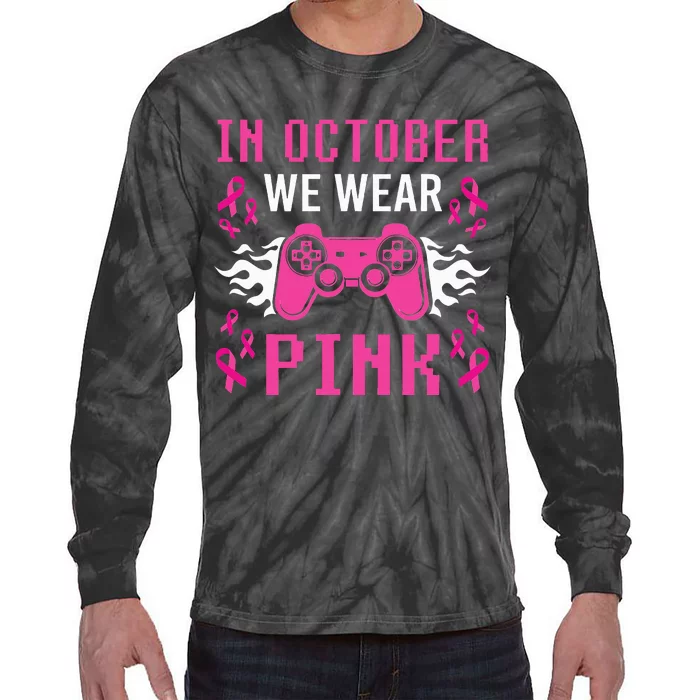 October Breast Cancer Awareness Gaming Collection Tie-Dye Long Sleeve Shirt