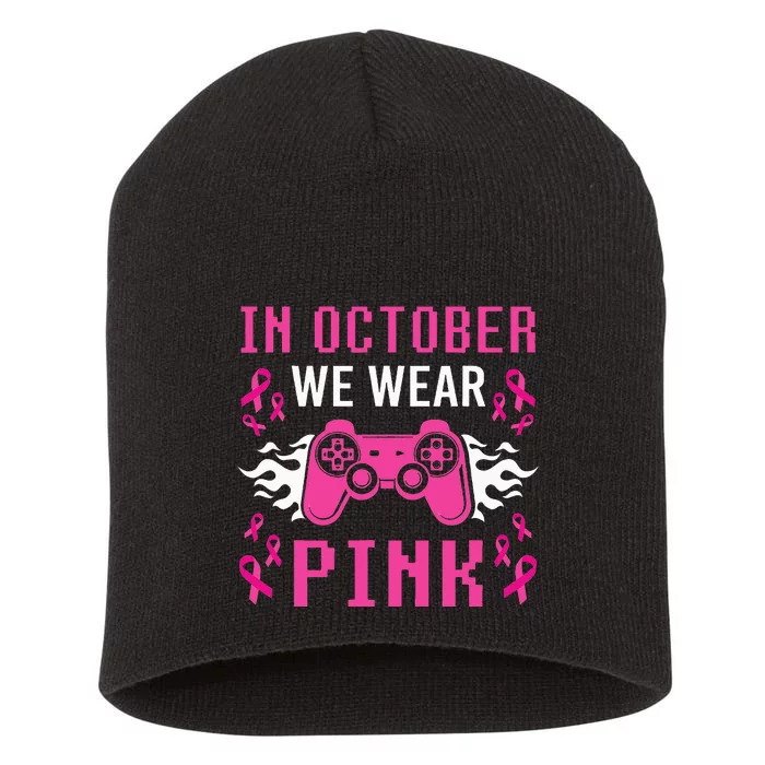 October Breast Cancer Awareness Gaming Collection Short Acrylic Beanie