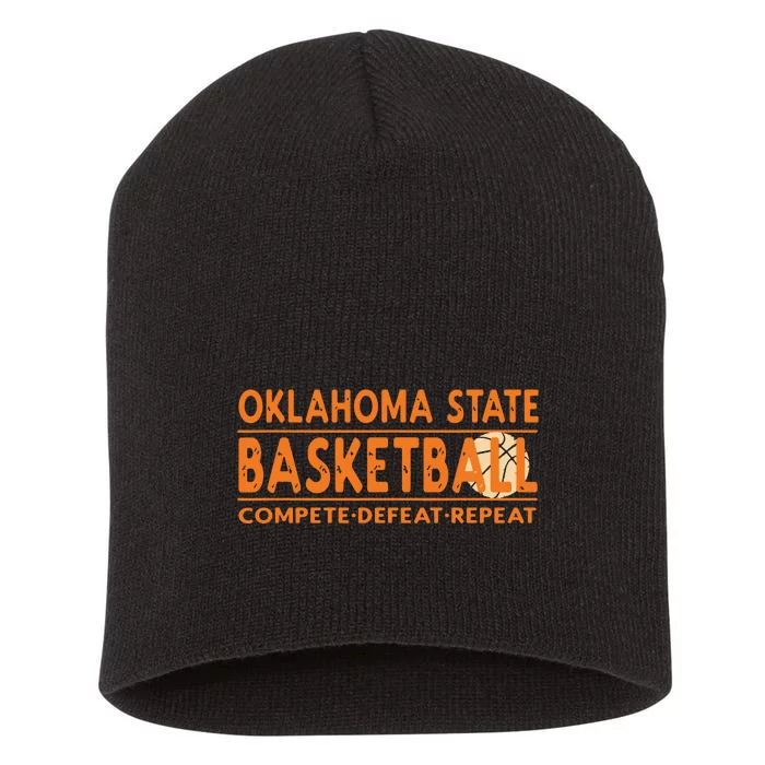 Oklahoma Basketball Compete Defeat Repeat Short Acrylic Beanie