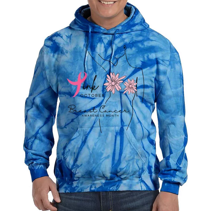 October Breast Cancer Awareness Month Tie Dye Hoodie