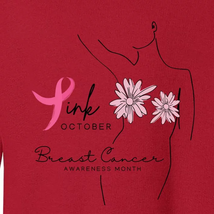 October Breast Cancer Awareness Month Toddler Sweatshirt