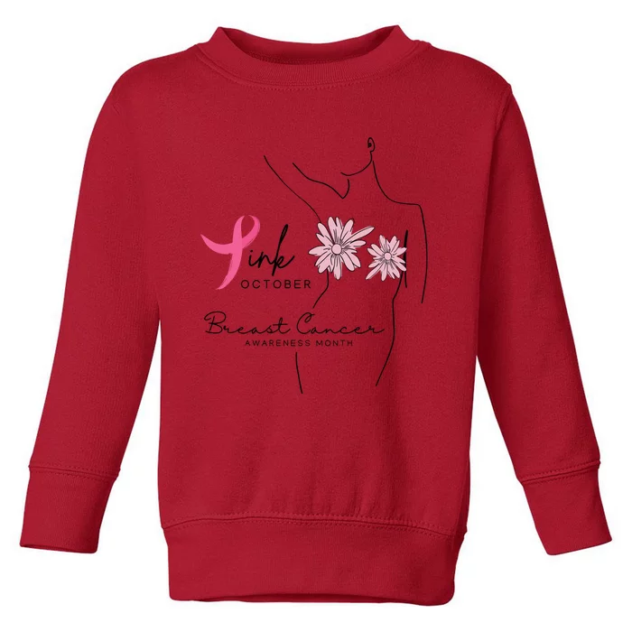 October Breast Cancer Awareness Month Toddler Sweatshirt