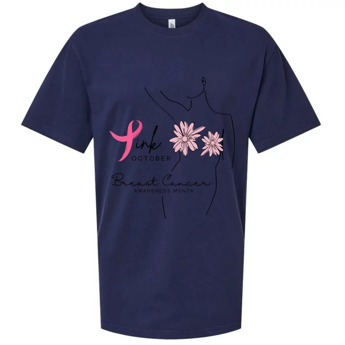 October Breast Cancer Awareness Month Sueded Cloud Jersey T-Shirt