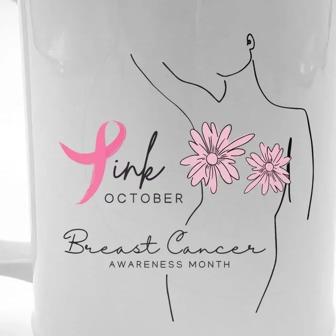 October Breast Cancer Awareness Month Front & Back Beer Stein