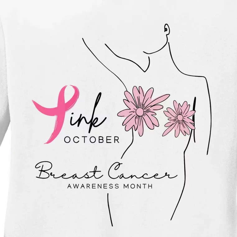 October Breast Cancer Awareness Month Ladies Long Sleeve Shirt