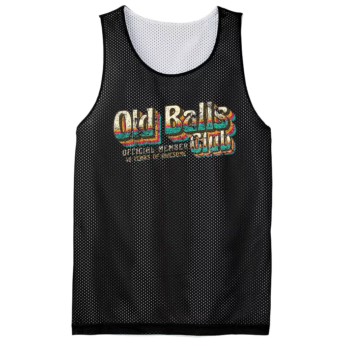 Old Balls Club 40 Funny 40th Birthday 40 Years Of Awesome Mesh Reversible Basketball Jersey Tank