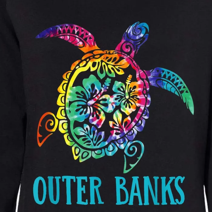 Outer Banks Carolina Sea Turtle Hibiscus Tie Dye Summer Womens California Wash Sweatshirt