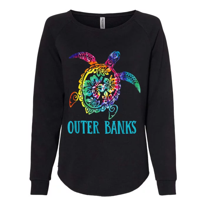 Outer Banks Carolina Sea Turtle Hibiscus Tie Dye Summer Womens California Wash Sweatshirt