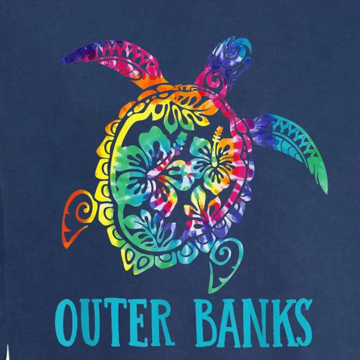 Outer Banks Carolina Sea Turtle Hibiscus Tie Dye Summer Garment-Dyed Sweatshirt