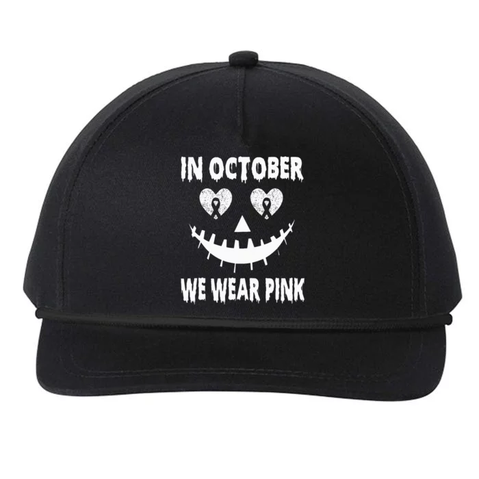 October Breast Cancer Awareness Pumpkin Halloween Snapback Five-Panel Rope Hat