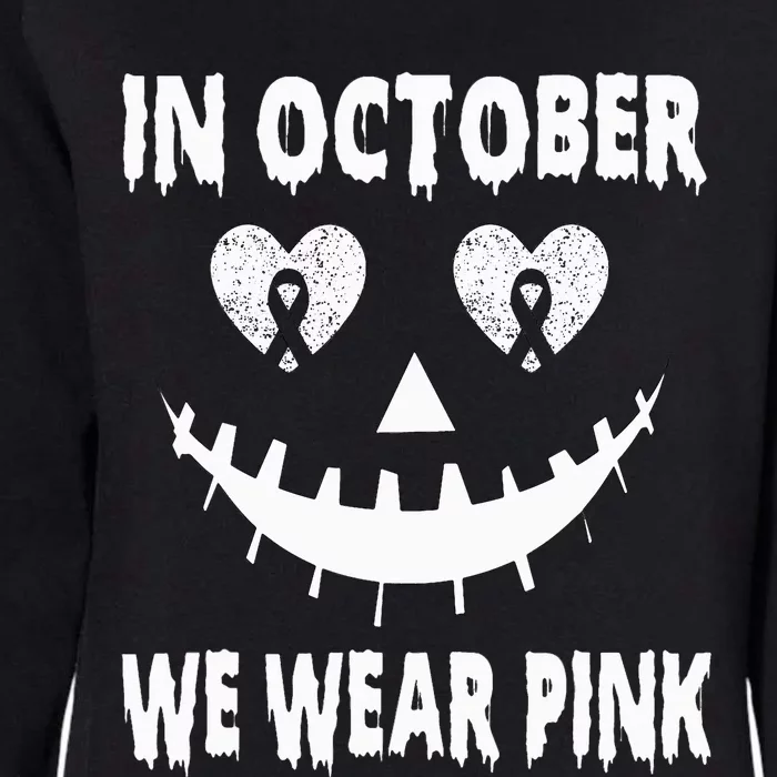 October Breast Cancer Awareness Pumpkin Halloween Womens California Wash Sweatshirt