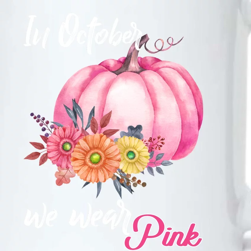 October Breast Cancer Gift Black Color Changing Mug