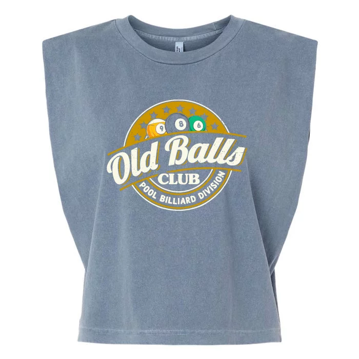 Old Balls Club Pool 8 Ball Billiards Division For Garment-Dyed Women's Muscle Tee