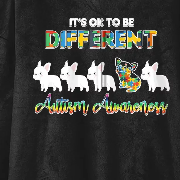 Ok Be Different Dog Puppy Puzzle Autism Awareness Autistic Zip Hoodie Hooded Wearable Blanket