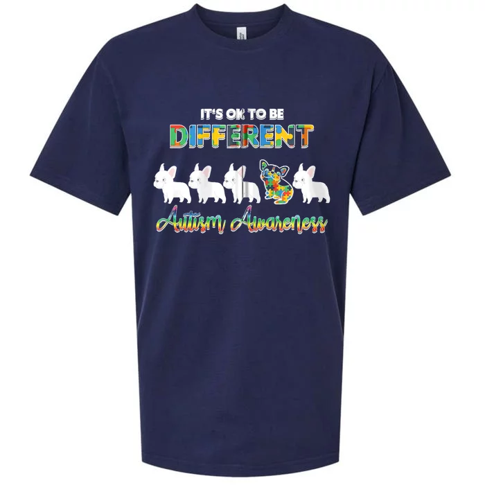 Ok Be Different Dog Puppy Puzzle Autism Awareness Autistic Zip Hoodie Sueded Cloud Jersey T-Shirt