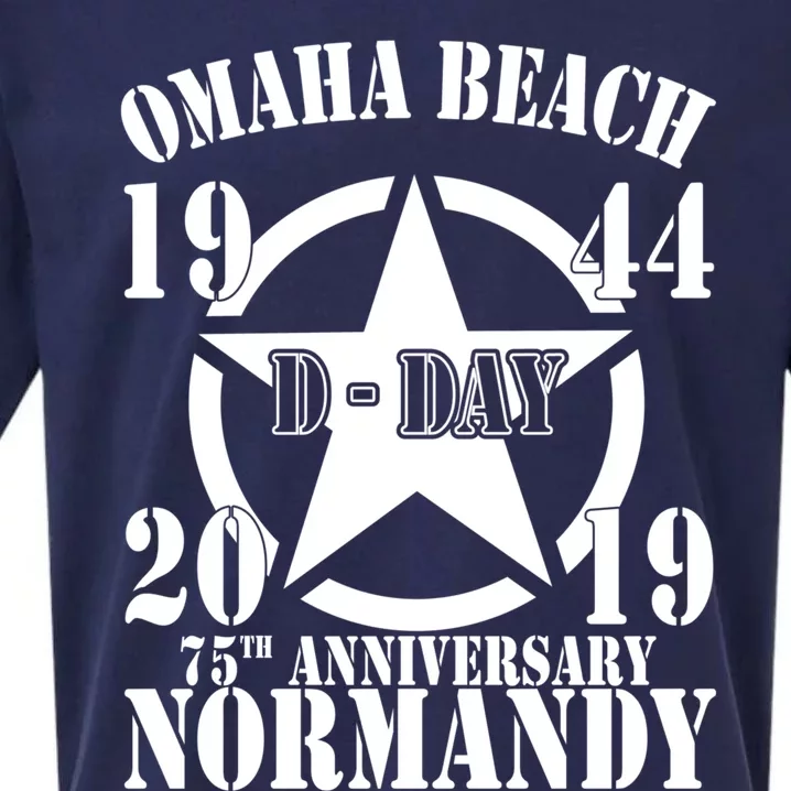 Omaha Beach Dgiftday 75th Anniversary Second World War Us Star Gift Sueded Cloud Jersey T-Shirt