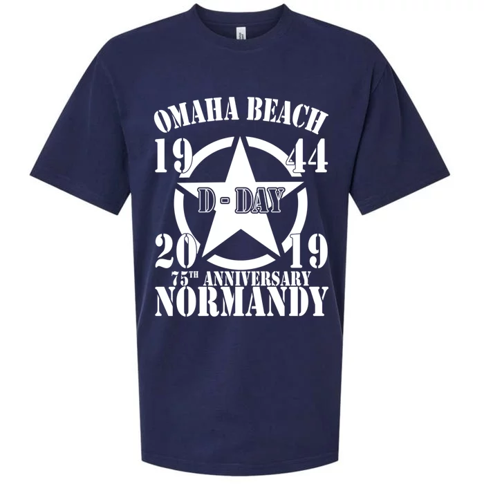 Omaha Beach Dgiftday 75th Anniversary Second World War Us Star Gift Sueded Cloud Jersey T-Shirt