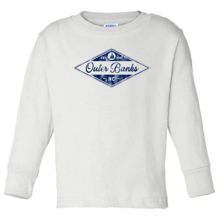 O.U.T.E.R B.A.N.K.S Est 1587 Obx North Carolina Nc Boating Toddler Long Sleeve Shirt