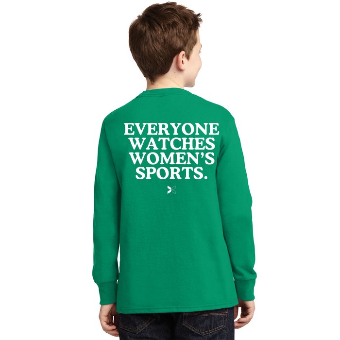 (On Back) Everyone Watches Women Sport Front & Back Kids Long Sleeve Shirt