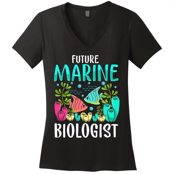 Ocean Biology Funny Children Future Marine Biologist Women's V-Neck T-Shirt