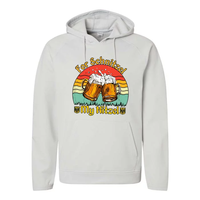 Oktoberfest Beer Festival For Schnitzel My Nitzel Performance Fleece Hoodie