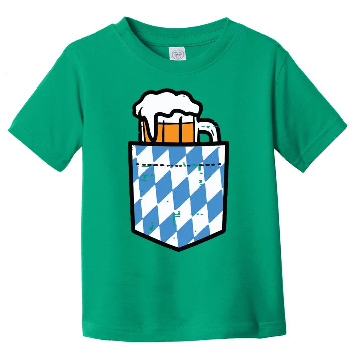 Oktoberfest Bavaria Flag Pocket Fun German Costume Toddler T-Shirt