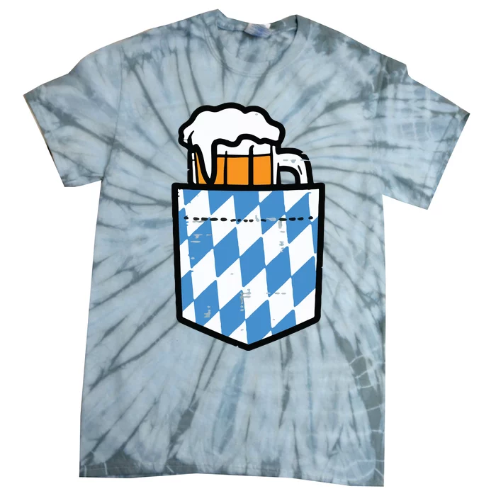 Oktoberfest Bavaria Flag Pocket Fun German Costume Tie-Dye T-Shirt