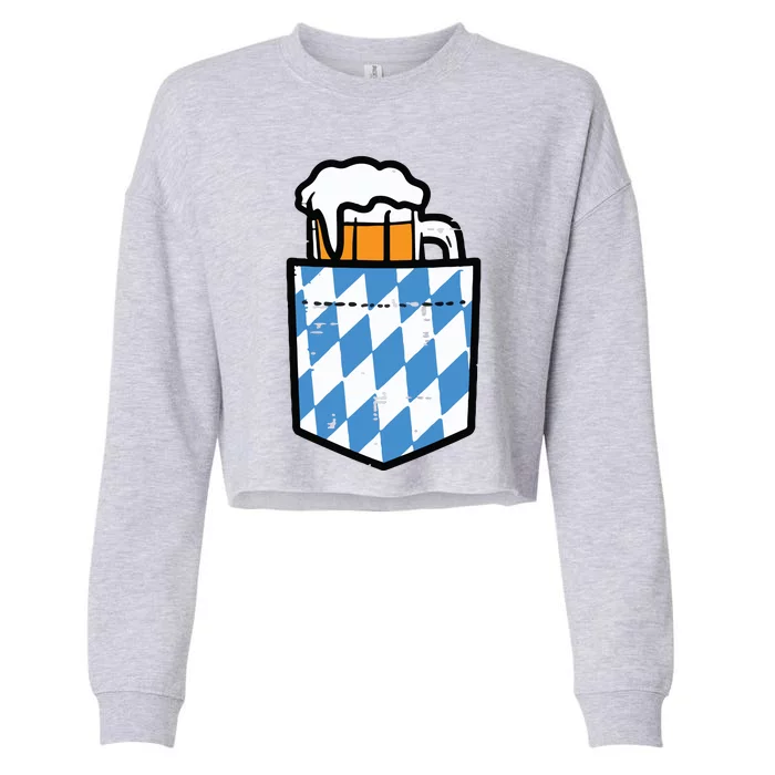 Oktoberfest Bavaria Flag Pocket Fun German Costume Cropped Pullover Crew