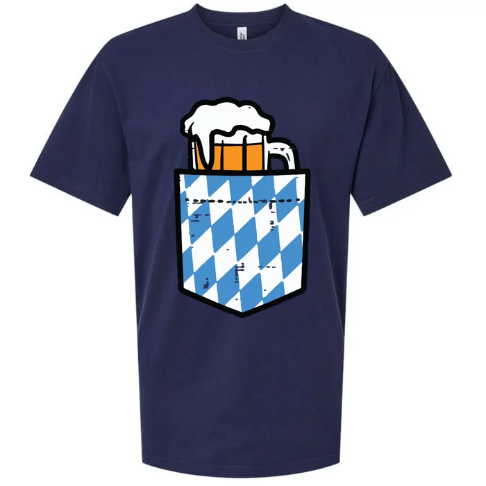 Oktoberfest Bavaria Flag Pocket Fun German Costume Sueded Cloud Jersey T-Shirt