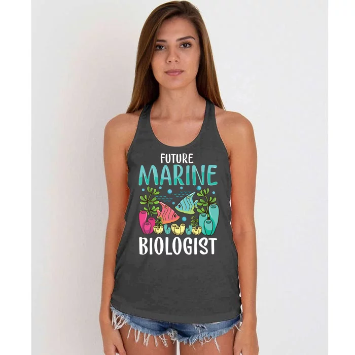 Ocean Biology Funny Children Future Marine Biologist Women's Knotted Racerback Tank