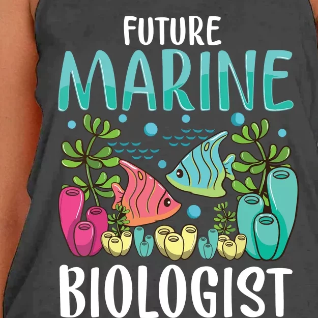 Ocean Biology Funny Children Future Marine Biologist Women's Knotted Racerback Tank