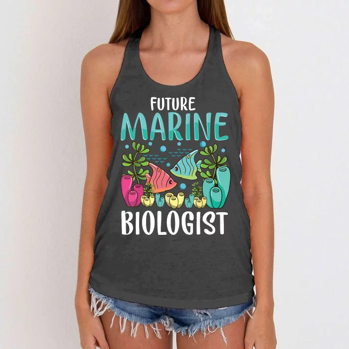 Ocean Biology Funny Children Future Marine Biologist Women's Knotted Racerback Tank