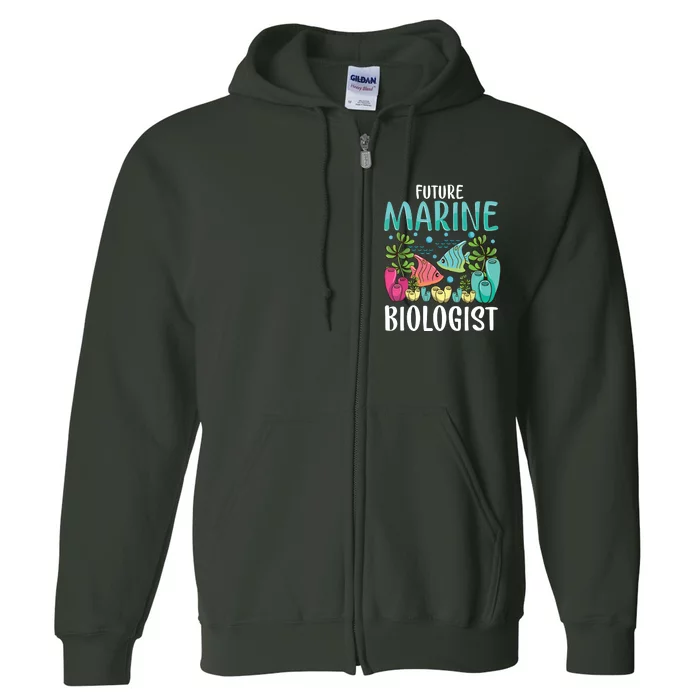 Ocean Biology Funny Children Future Marine Biologist Full Zip Hoodie