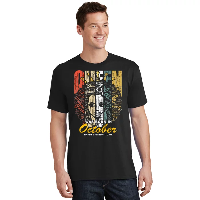 October Birthday For Women Black African Queen T-Shirt