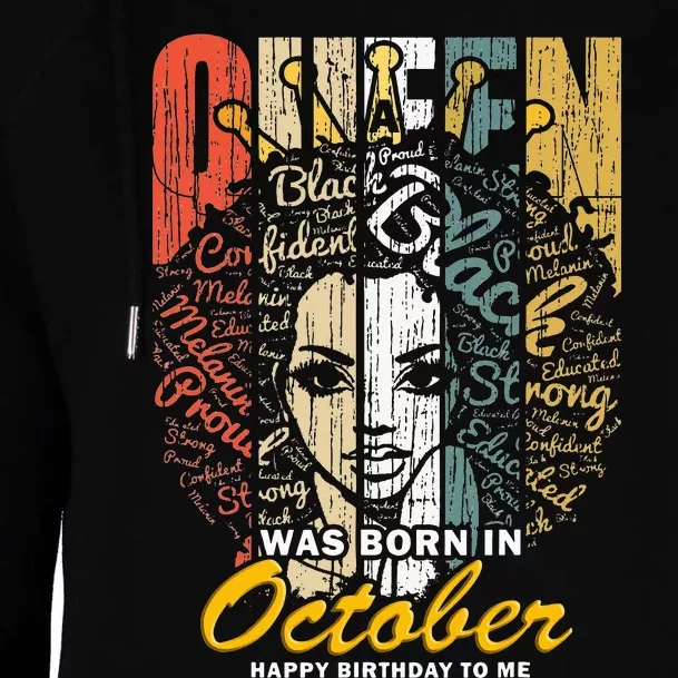 October Birthday For Women Black African Queen Womens Funnel Neck Pullover Hood