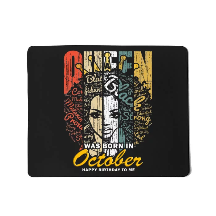 October Birthday For Women Black African Queen Mousepad