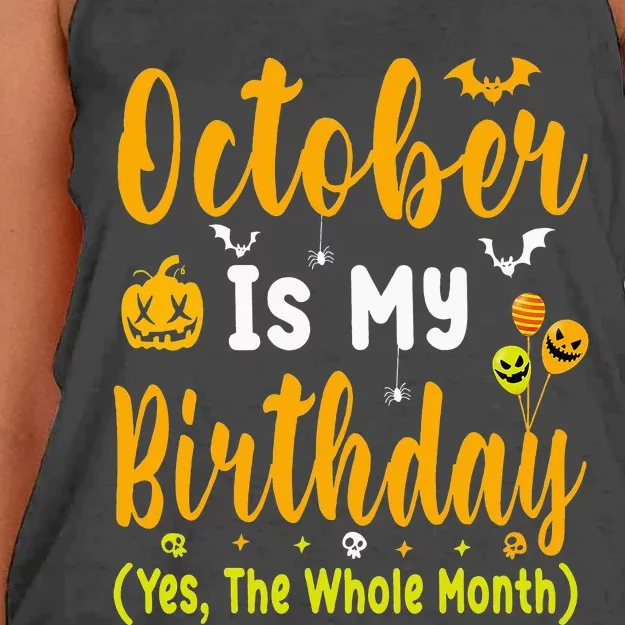 October Birthday For Women October Birthday Month Women's Knotted Racerback Tank