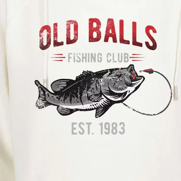 Old Balls Fishing Club Est. 1983 Or Angler Birthday Womens Funnel Neck Pullover Hood