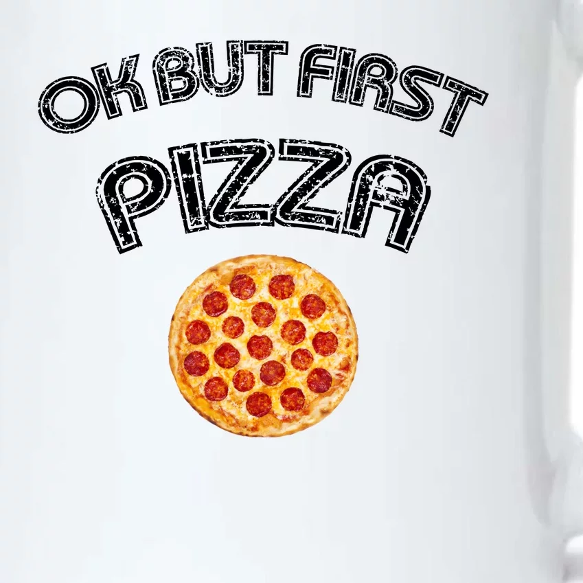 Ok But First Pizza Black Color Changing Mug