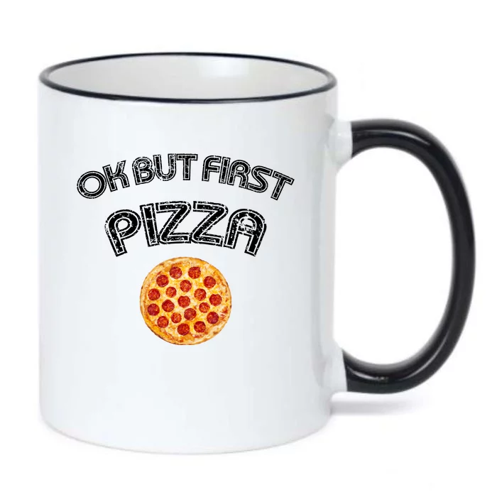 Ok But First Pizza Black Color Changing Mug