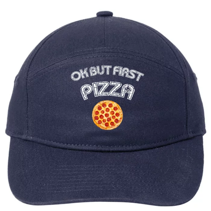 Ok But First Pizza 7-Panel Snapback Hat